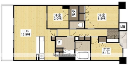 ザ・パークハウス広島駅前通り[2SLDK/72.54m2]の間取図