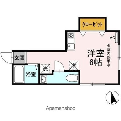 ホワイトロゼ・島田[1R/21.41m2]の間取図