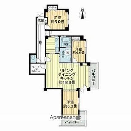 牛田ハイム[3LDK/90.69m2]の間取図