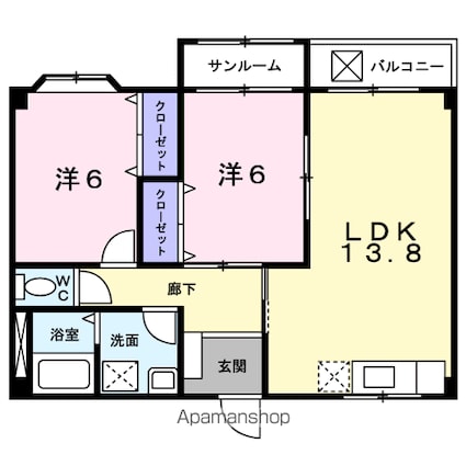 Ｔ．レックス[2LDK/60.86m2]の間取図