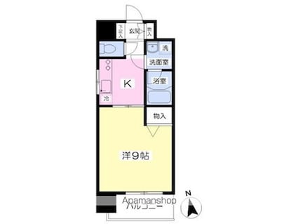 シルキーブリーズ山越[1K/31.06m2]の間取図