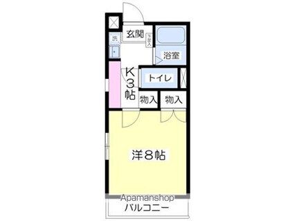 ロイヤルハート[1K/24.42m2]の間取図