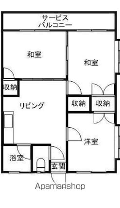 シャトレなか[3DK/47.02m2]の間取図