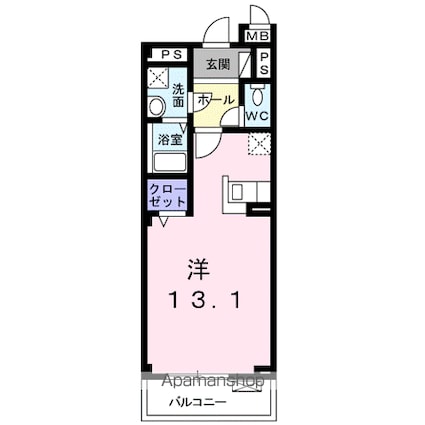 ブリリアント　テラス[1K/32.32m2]の間取図