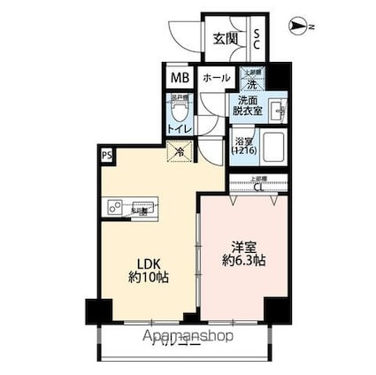 プレール・ドゥーク本所吾妻橋Ⅴ[1LDK/40.66m2]の間取図