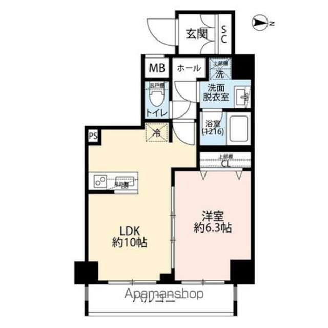 プレール・ドゥーク本所吾妻橋Ⅴ[1LDK/40.66m2]の間取図