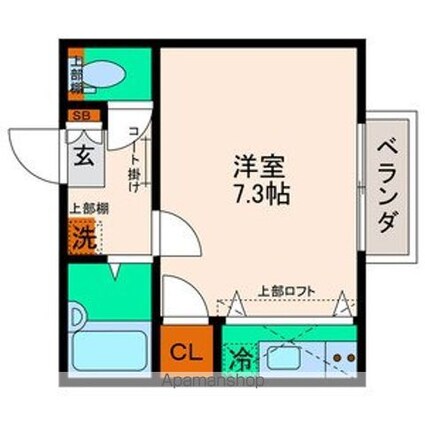 ノーブルカーム[1R/25.18m2]の間取図