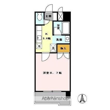 アムールシャトー[1K/29.16m2]の間取図