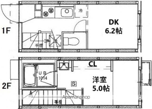 ８７ｇラポール本浦[1DK/25.2m2]の間取図