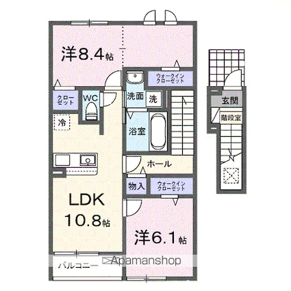 カーサ・彩[2LDK/61.14m2]の間取図