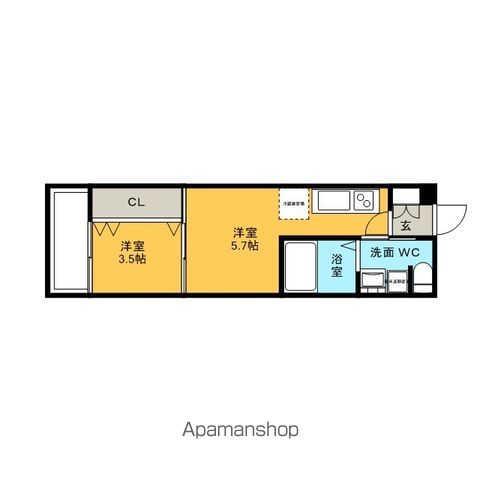 福岡市中央区長浜のマンションの間取り