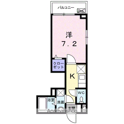 ル　コンフィーエ　サンカント[1K/25.12m2]の間取図