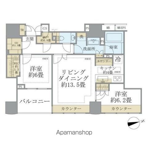 ザ・パークハウスグラン三番町26の間取り写真