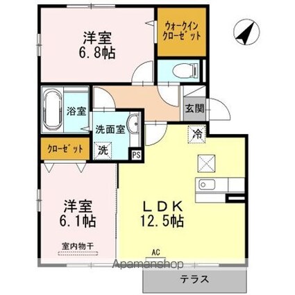 ミリール　Ｇｏｔｏ[2LDK/60.85m2]の間取図