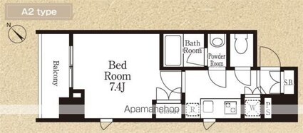 ラクラス浅草蔵前[1K/25.95m2]の間取図