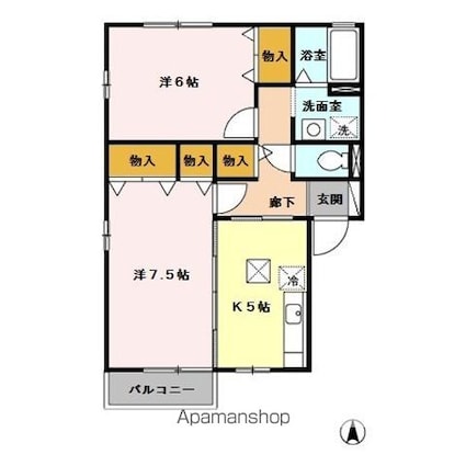 アネックスＹ[2K/47.9m2]の間取図