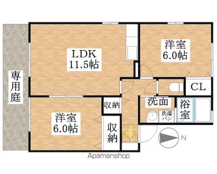 ルーチェ・Ⅰ[2LDK/53.72m2]の間取図