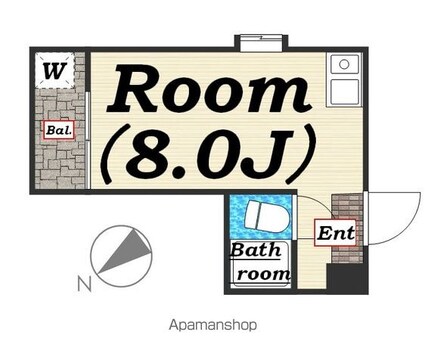 東京都目黒区東山２丁目[1R/17.66m2]の間取図