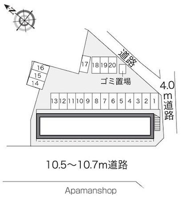 レオパレスならわ[1K/22.7m2]の配置図