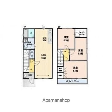 フラッフィー　Ｂ[3LDK/70.4m2]の間取図
