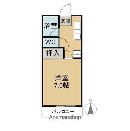 メゾン浜田[1K/23.15m2]の間取図