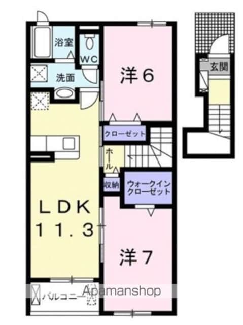 メゾン・ド・オーブ　アケボノⅡ[2LDK/58.67m2]の間取図