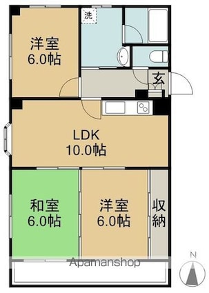 ニューパークメゾン半田[3LDK/65.92m2]の間取図