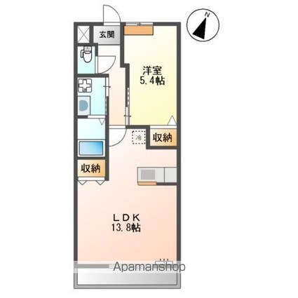 アドヴァンスⅠ[1LDK/44.5m2]の間取図