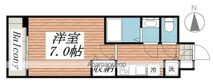 メゾン・ド・ヴィレ高円寺[1K/25.2m2]の間取図