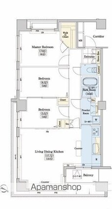 レジディアタワー上池袋（タワー棟）[3LDK/80.33m2]の間取図