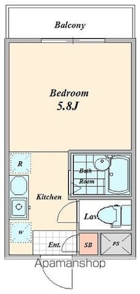 グランヴァン四谷三丁目[1K/19.03m2]の間取図