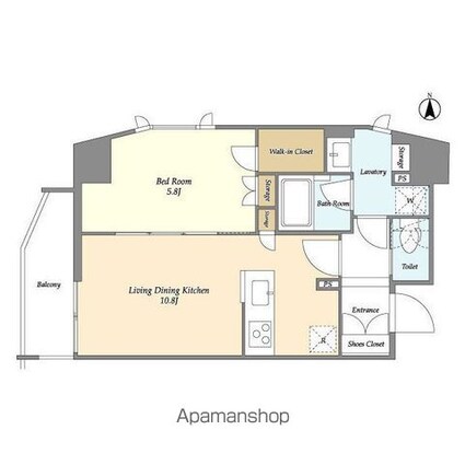 ＣＡＳＳＩＡ上野入谷[1LDK/41.39m2]の間取図