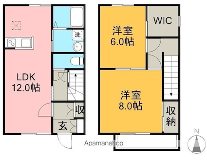 イーストアベニュ[2LDK/66.25m2]の間取図