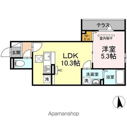 セレスティア東葛西Ⅱ[1LDK/36.13m2]の間取図