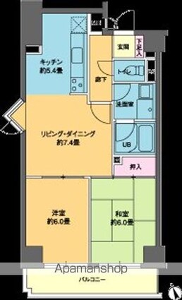 ホワイトプラザ会津[2LDK/55.77m2]の間取図