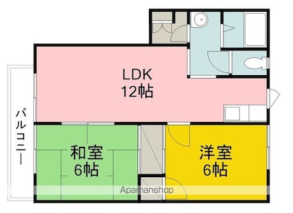コスモクリアＤ[2LDK/53.19m2]の間取図