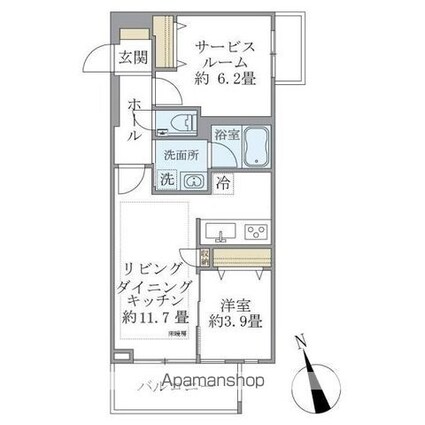 カールスルーエ吉祥寺[1SLDK/51.78m2]の間取図