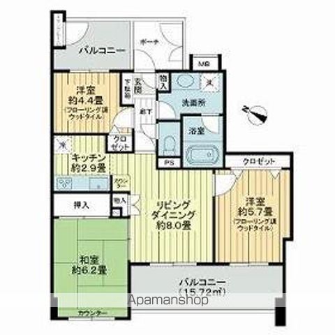 【松戸市五香西のマンションの間取り】