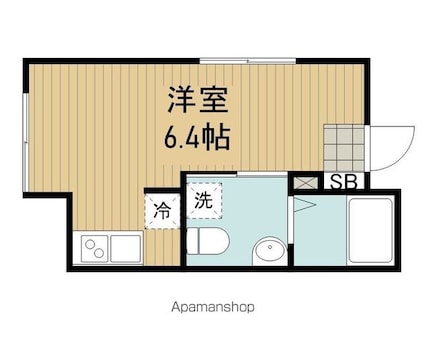 東京都杉並区阿佐谷北３丁目[1R/18.42m2]の間取図