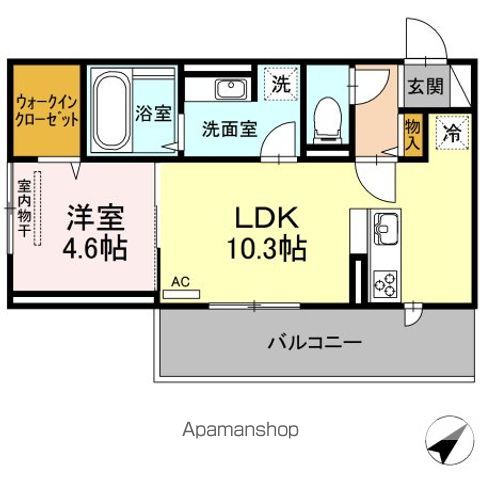 福岡市東区香住ヶ丘のアパートの間取り