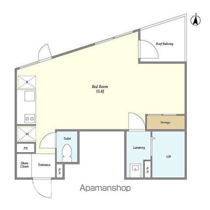 ヴィラ・ハーモニー不動前[1R/35.75m2]の間取図