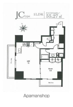 ステイシス町屋[1LDK/55.27m2]の間取図