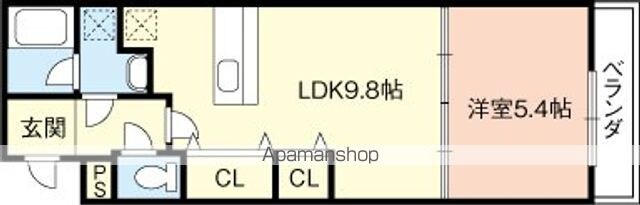 和歌山県和歌山市新在家[1LDK/35.48m2]の間取図