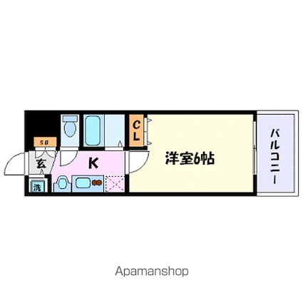 プレサンス泉アーバンゲート[1K/20.16m2]の間取図