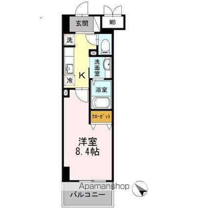 東京都日野市多摩平１丁目[1K/28.84m2]の間取図