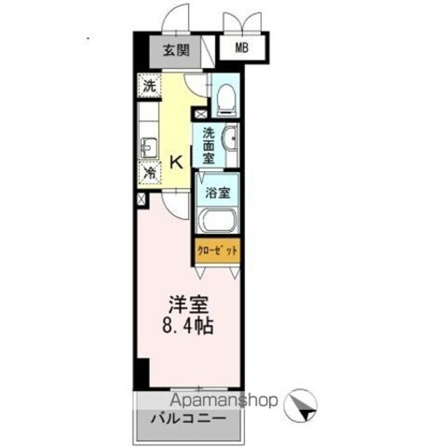 東京都日野市多摩平１丁目[1K/28.84m2]の間取図