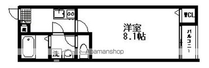 クレフラスト台原駅前[1K/24.7m2]の間取図