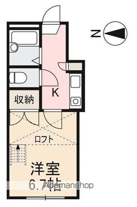 フレシール東山崎[1K/19.71m2]の間取図