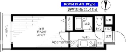 ステージファースト阿佐ヶ谷[1K/21.45m2]の間取図