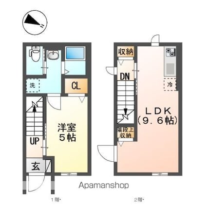 ラフォンテ杉並[1LDK/38.45m2]の間取図